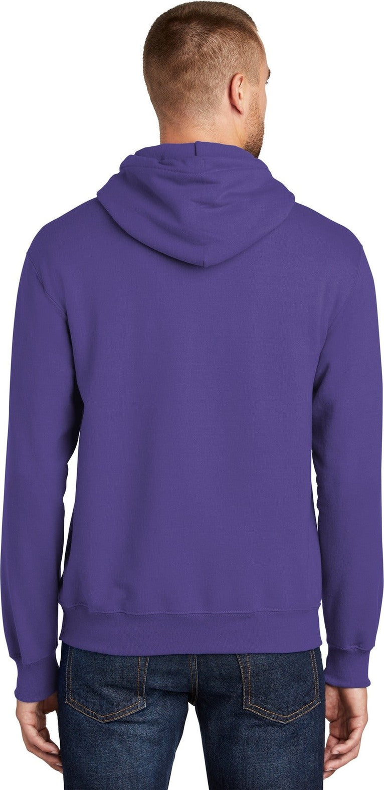Purple Port & Co Tall Essential Fleece Pullover Hooded Sweatshirt. PC90HT