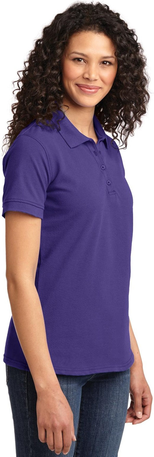 Purple Port & Co Women's Core Blend Pique Polo. LKP155