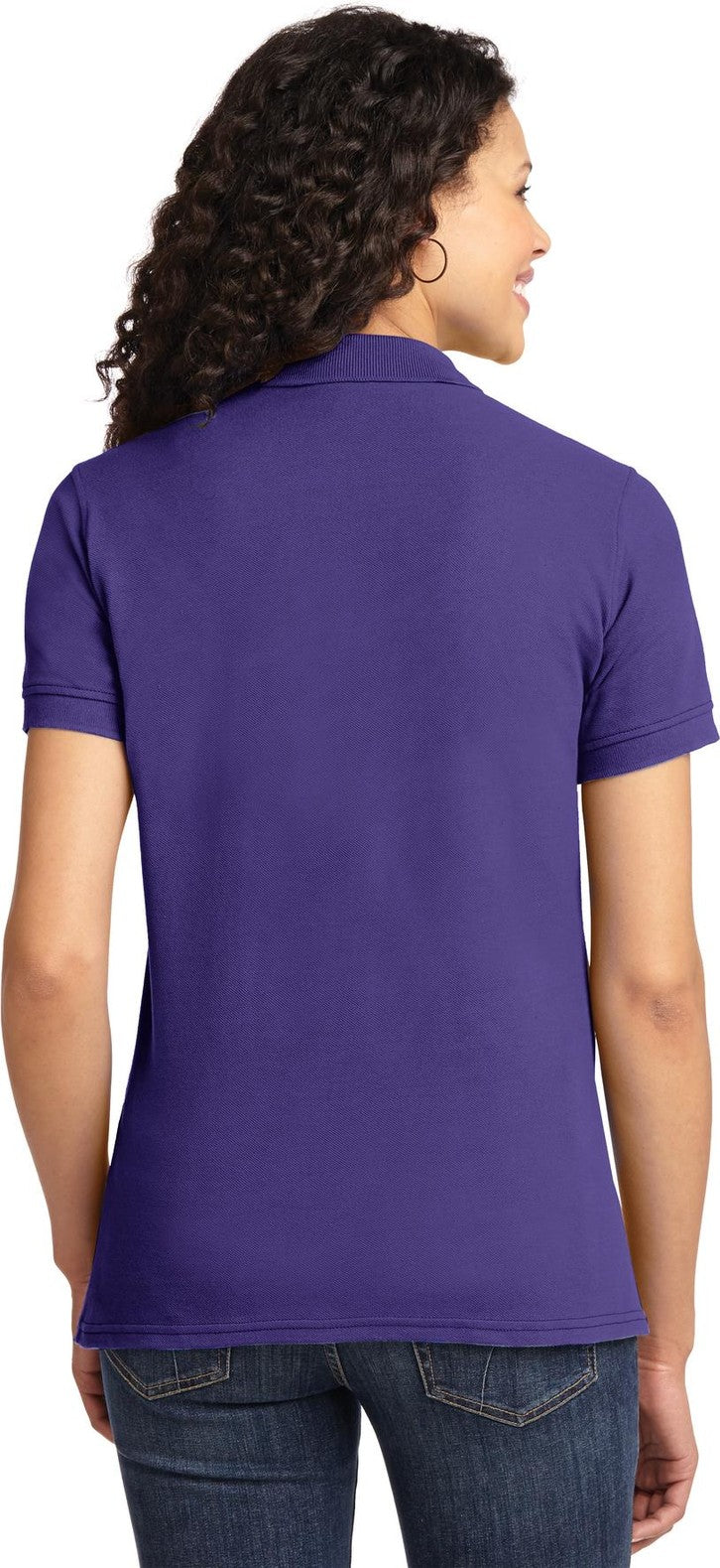 Purple Port & Co Women's Core Blend Pique Polo. LKP155