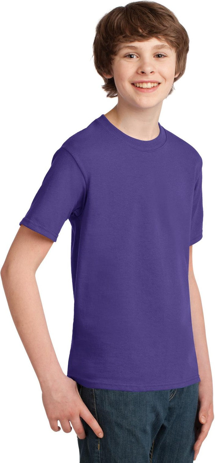 Purple Port & Co Youth Essential Tee. PC61Y