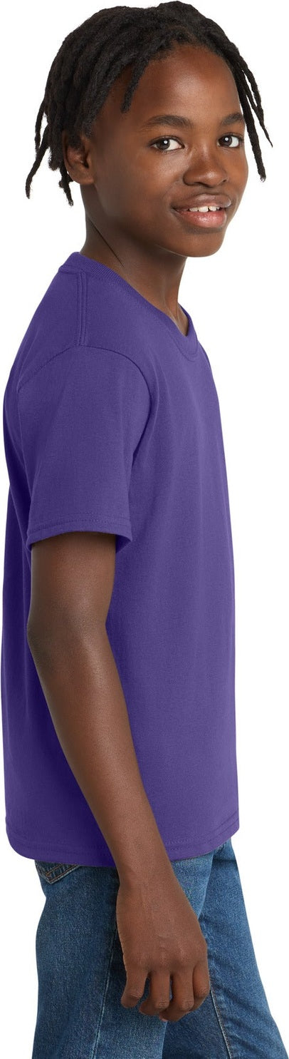 Purple Port & Co Youth Essential Tee. PC61Y