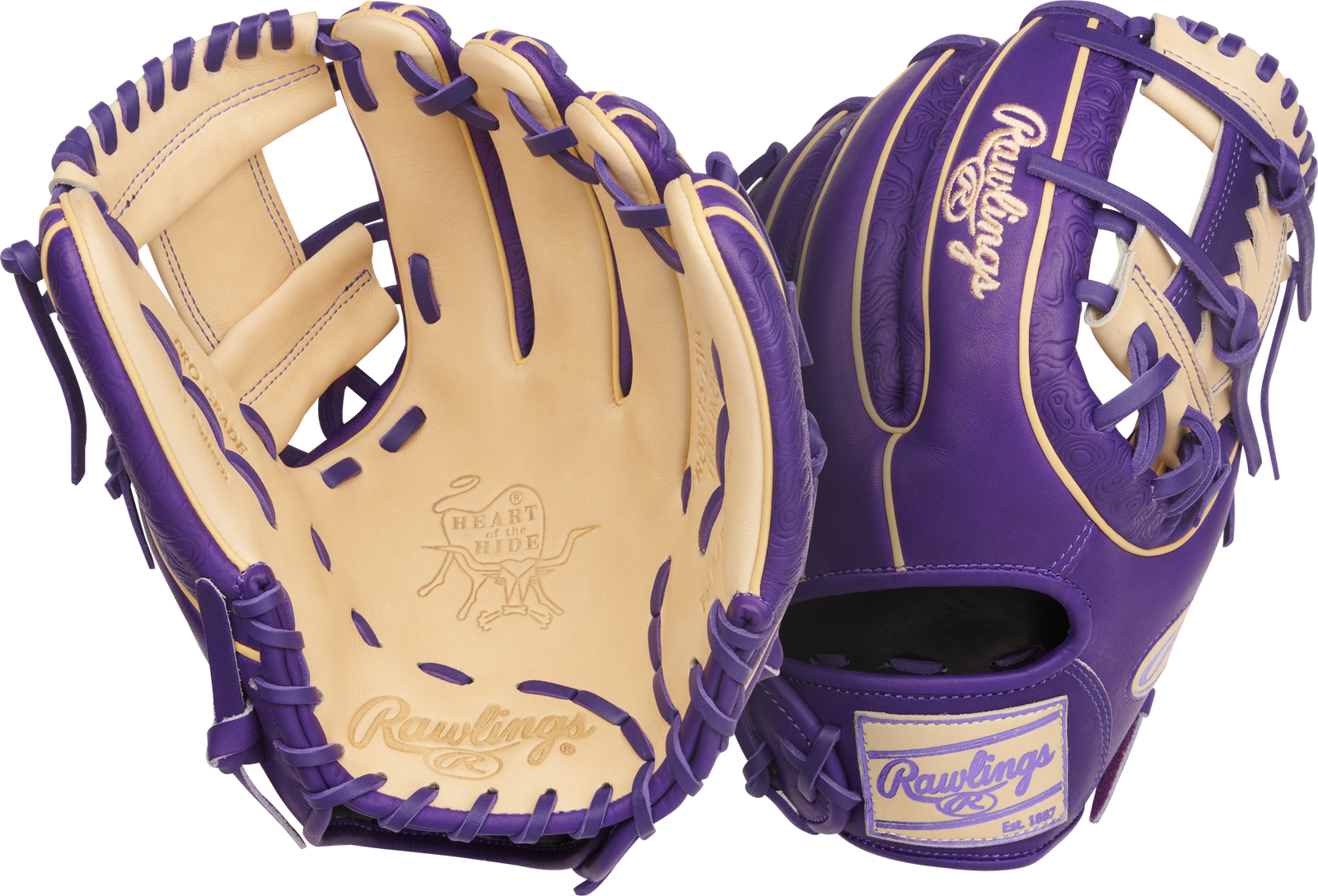 Purple Rawlings Heart of the Hide 11.75 in Baseball  Glove, Infield