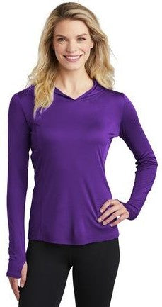 Purple Sport-Tek Women's PosiCharge Competitor Hooded Pullover. LST358