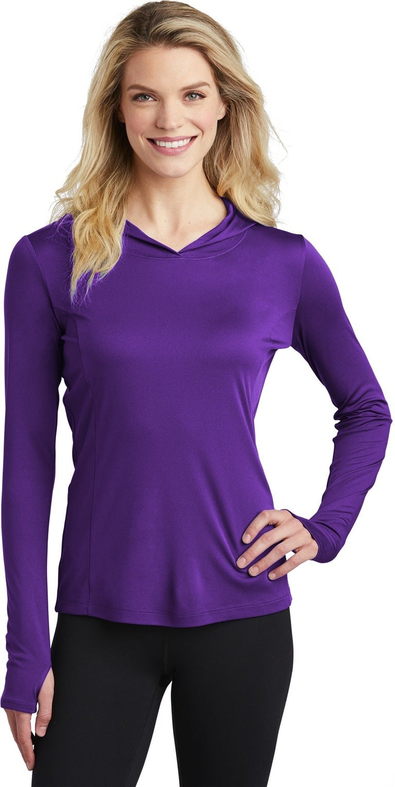 Purple Sport-Tek Women's PosiCharge Competitor Hooded Pullover. LST358