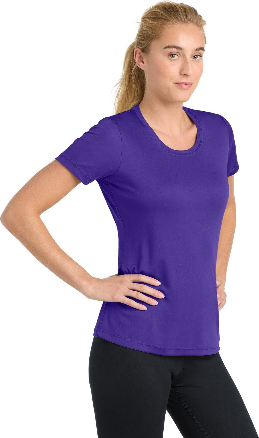 Purple Sport-Tek Women's PosiCharge Competitor Tee. LST350