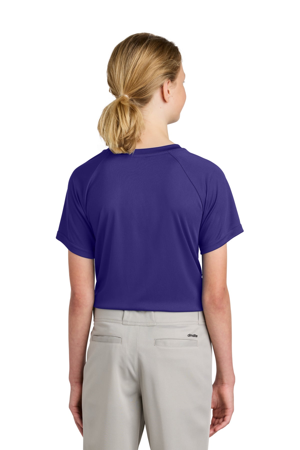 Purple Sport-Tek Youth PosiCharge Competitor 2-Button Henley YST359