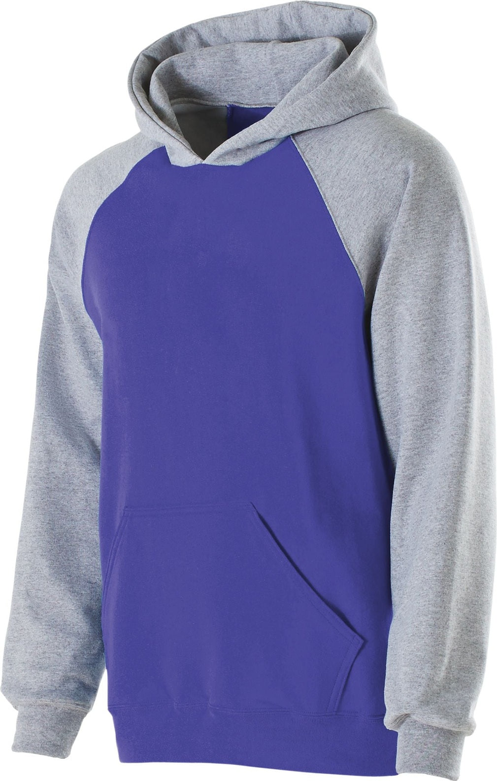 PURPLE/ATHLETIC HEATHER YOUTH BANNER HOODIE