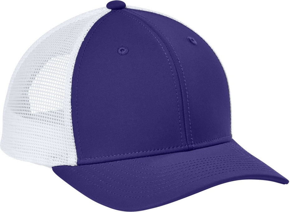 Purple/Wh Sport-Tek Club Trucker Cap STC46