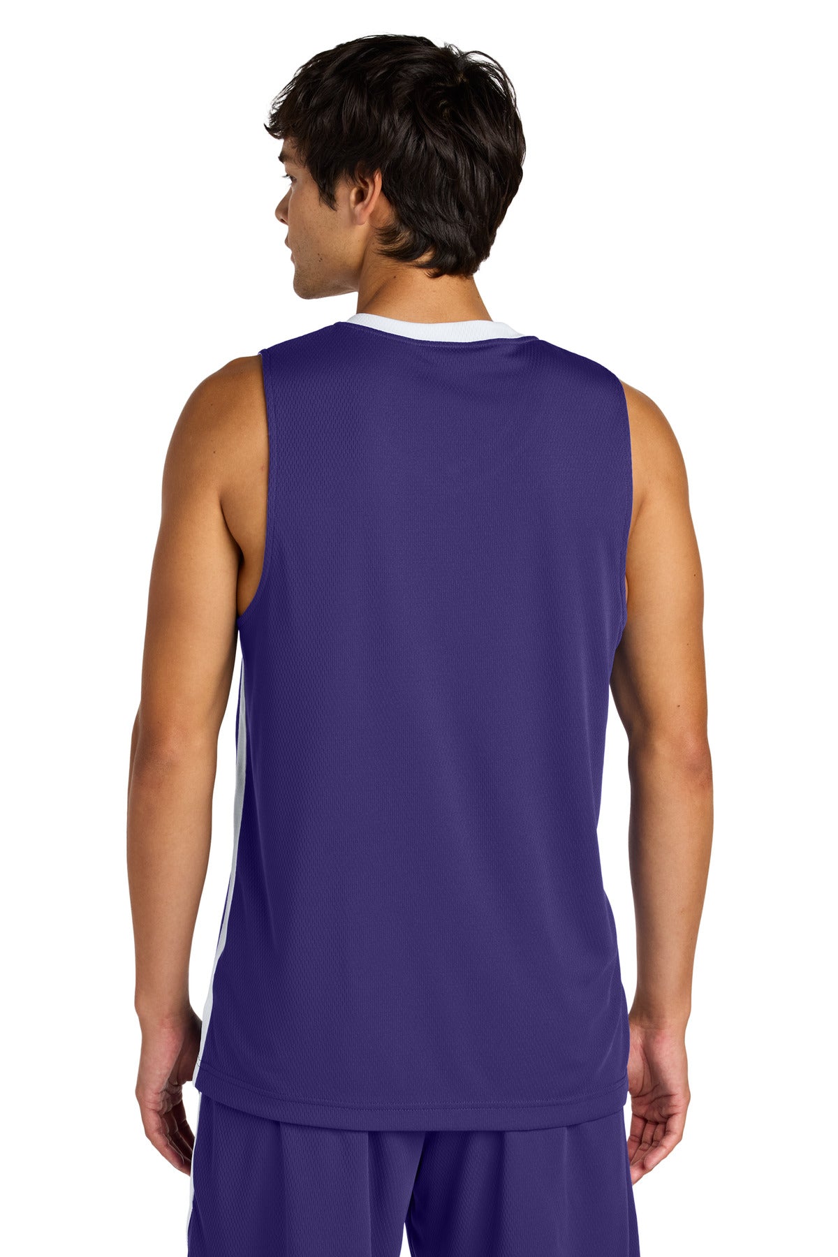 Purple/Wh Sport-Tek Rival Basketball Rev Jersey ST900