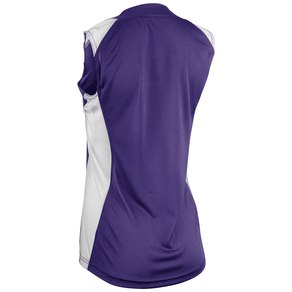PURPLE,WHITE Infinite 2-Button Sleeveless Jersey