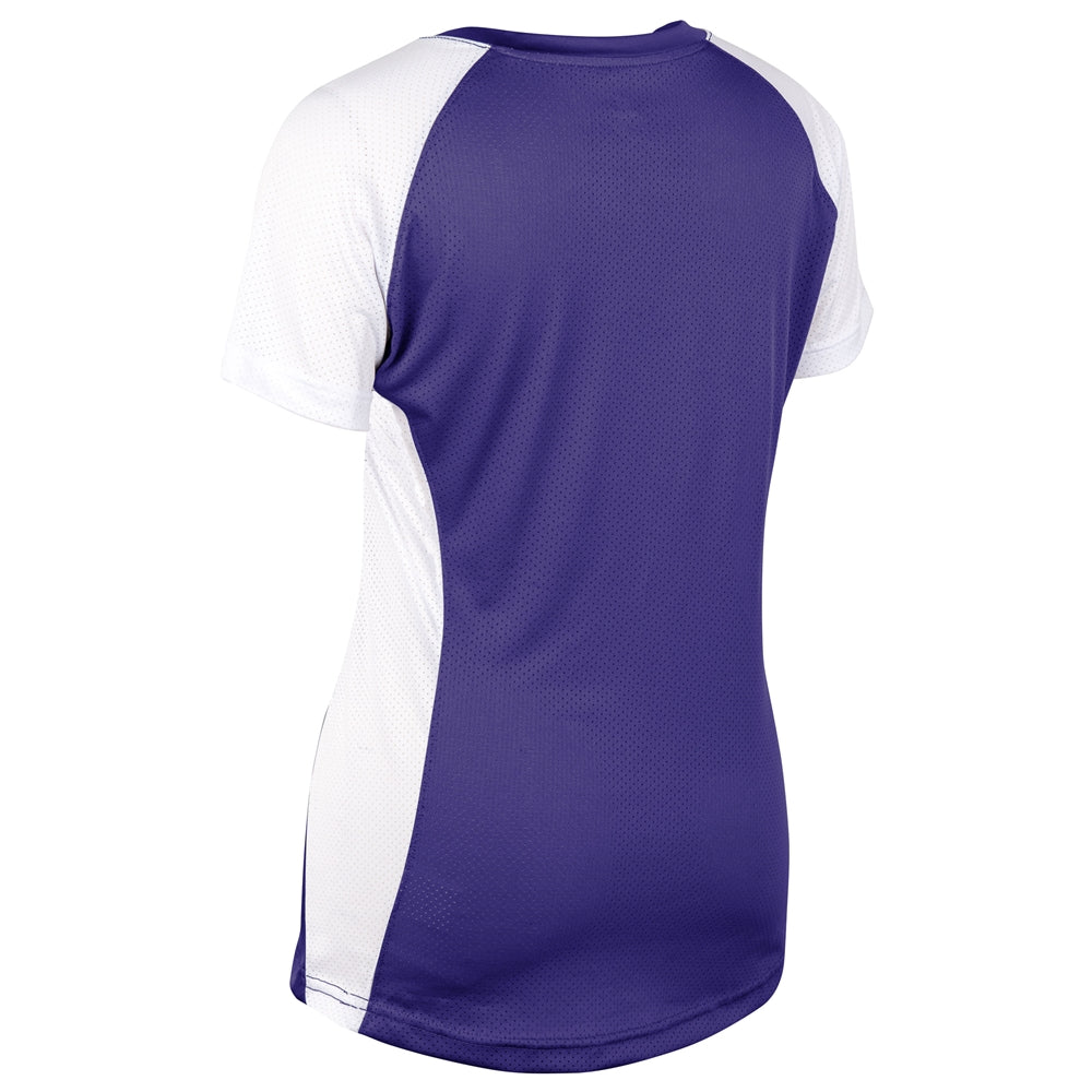 PURPLE,WHITE Infinite V-Neck Short Sleeve Jersey