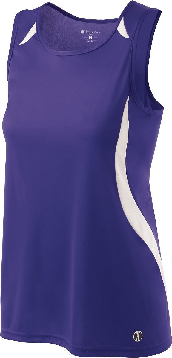 PURPLE/WHITE LADIES SPRINT SLIM FIT SINGLET