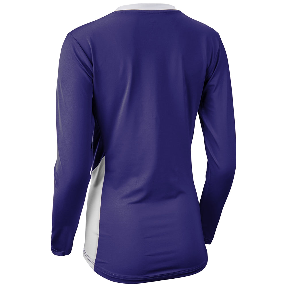 PURPLE,WHITE Rally Long Sleeve Volleyball Jersey