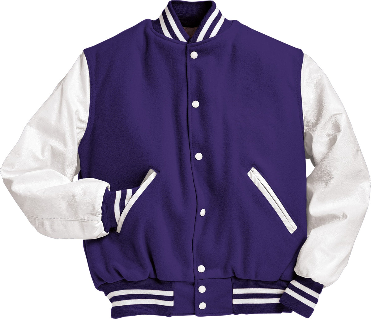 PURPLE/WHITE VARSITY WOOL JACKET