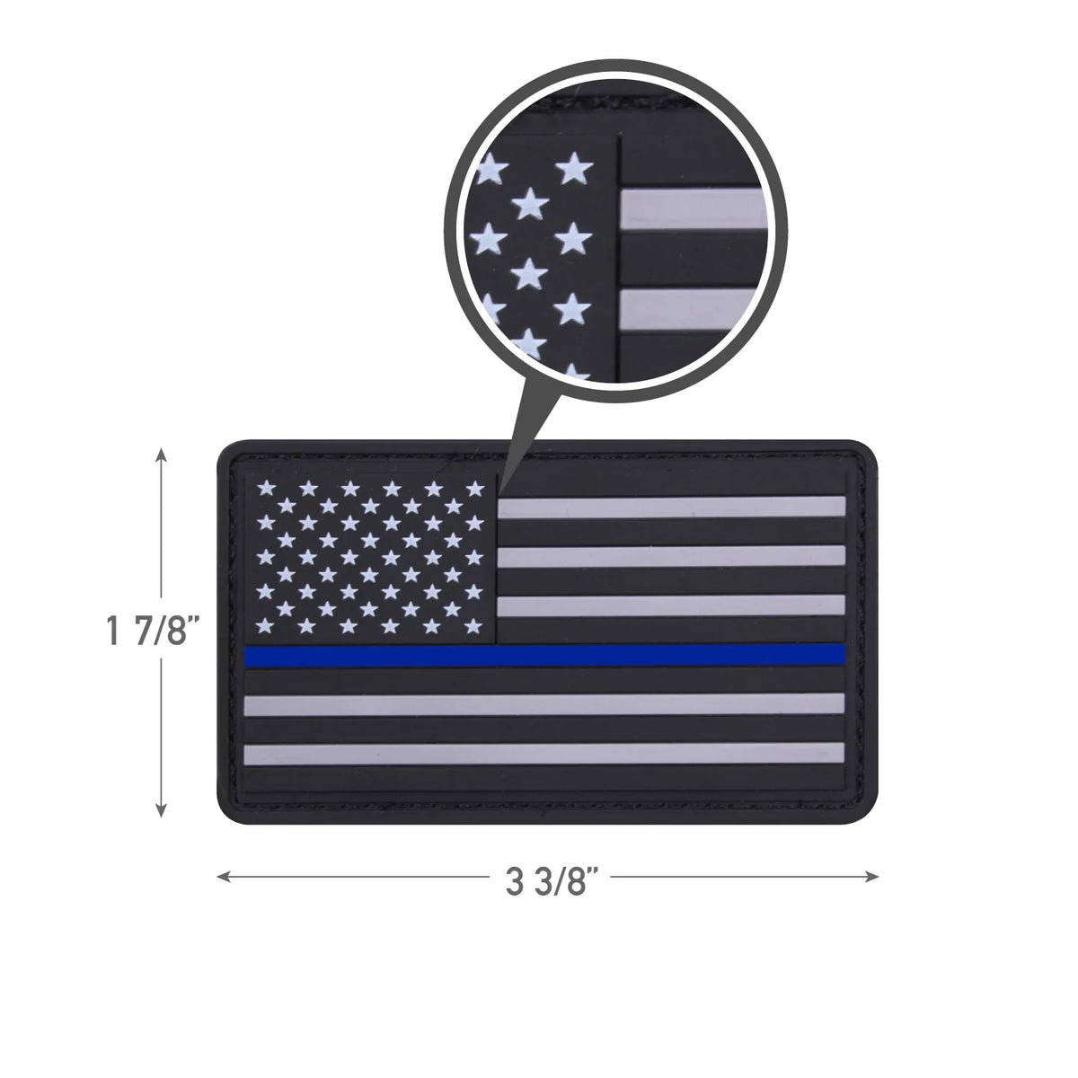 Pvc Thin Blue Line Flag Patch - Hook Back