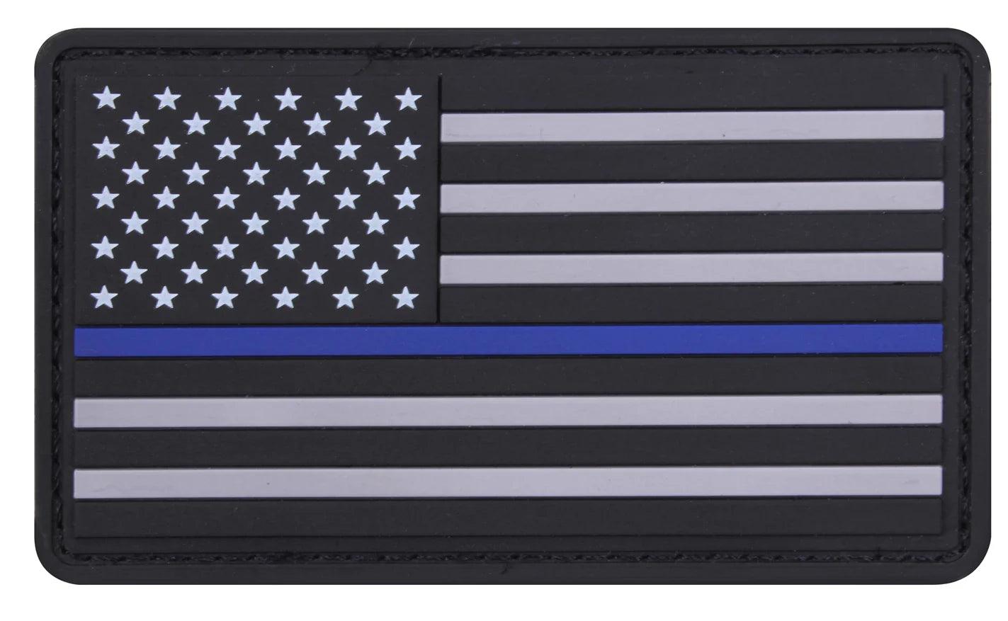 Pvc Thin Blue Line Flag Patch - Hook Back