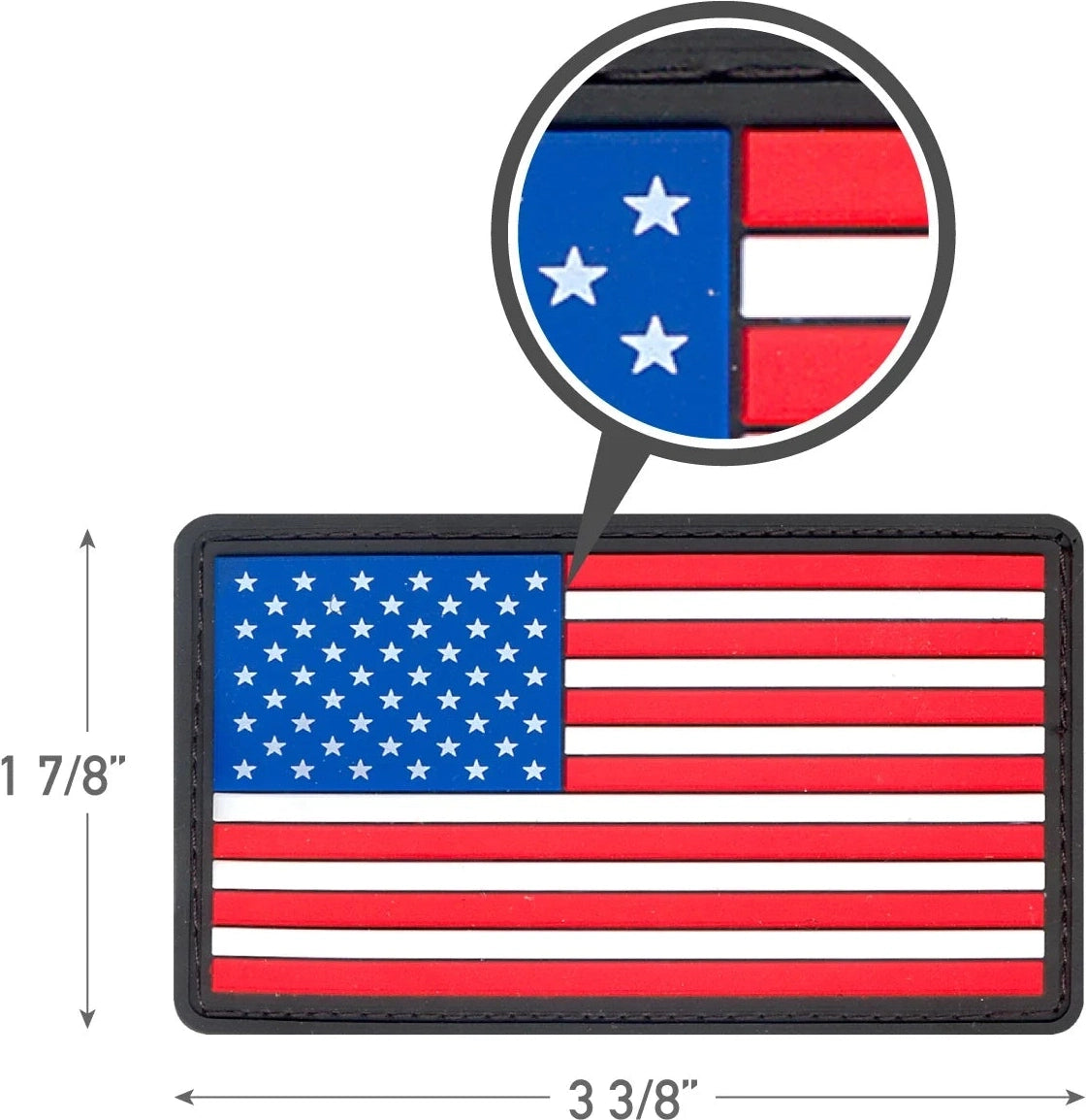 Pvc us Flag Patch with Hook Back