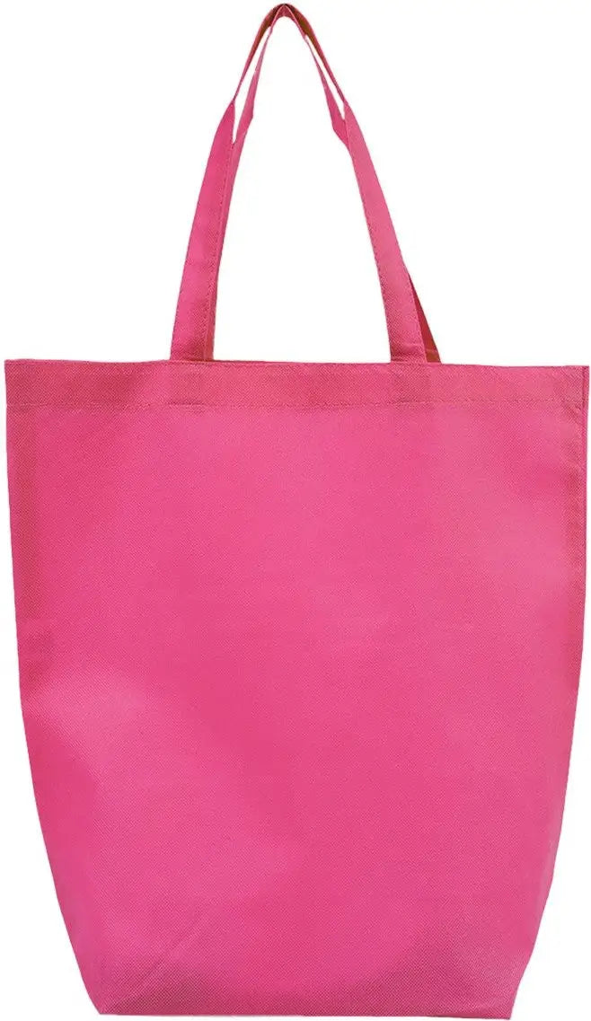 Q-tees Q1251 Non-woven Gusset Bottom Tote - Hot Pink - one Size Fits Most