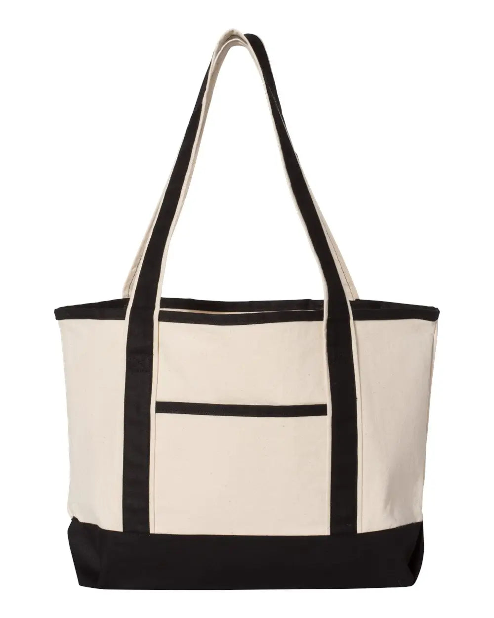 Q-tees Q125800 20l Small Deluxe Tote - Natural Black - one Size Fits Most