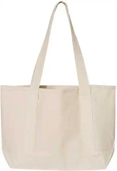 Q-tees Q125800 20l Small Deluxe Tote - Natural - Ivory / one Size Fits Most