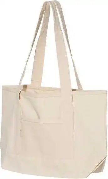 Q-tees Q125800 20l Small Deluxe Tote - Natural - Ivory / one Size Fits Most