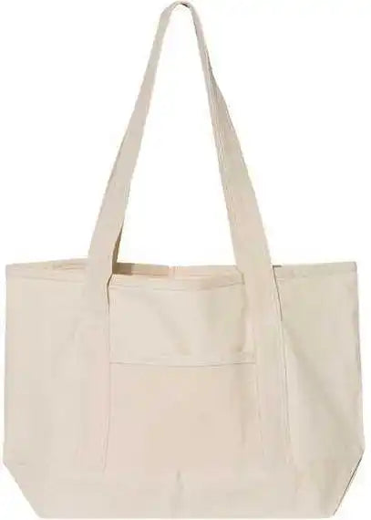 Q-tees Q125800 20l Small Deluxe Tote - Natural - Ivory / one Size Fits Most