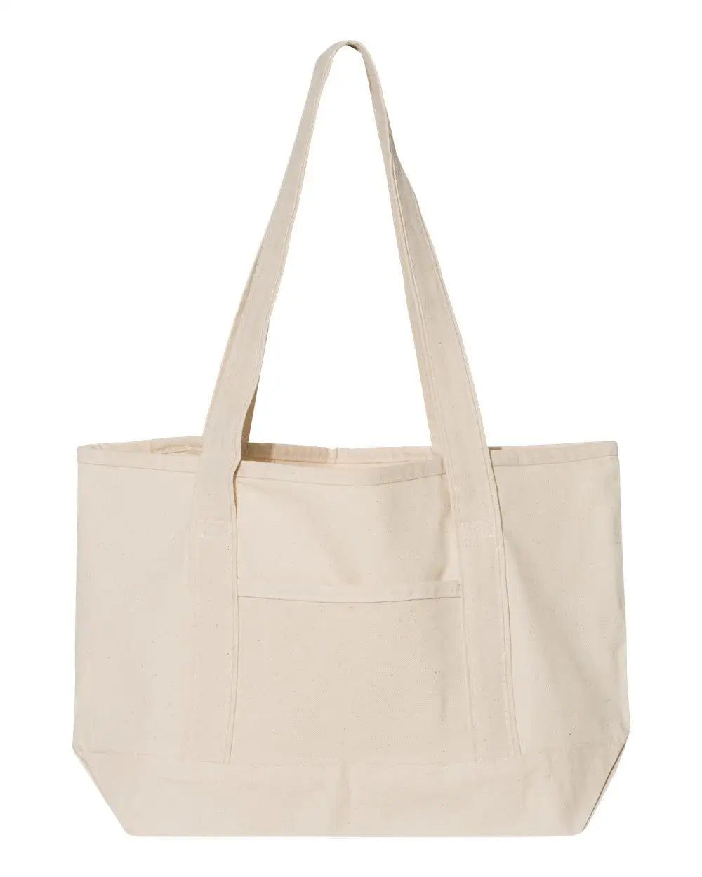 Q-tees Q125800 20l Small Deluxe Tote - Natural - Ivory / one Size Fits Most