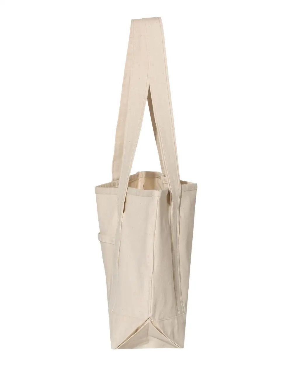 Q-tees Q125800 20l Small Deluxe Tote - Natural - Ivory / one Size Fits Most