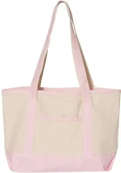 Q Tees Q125800 20l Small Deluxe Tote Natural Light Pink / one Size Fits Most