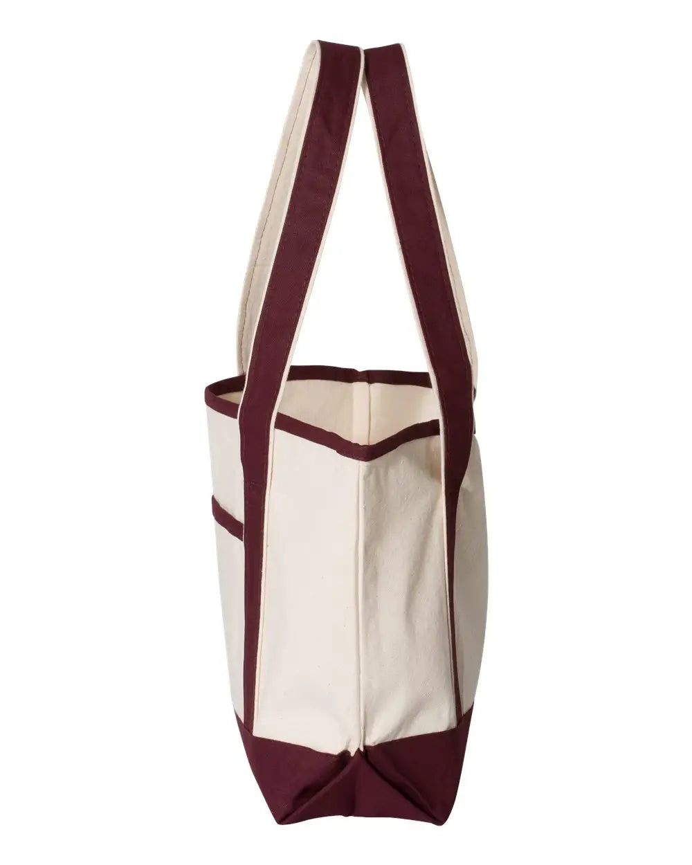 Q-tees Q125800 20l Small Deluxe Tote - Natural Maroon - one Size Fits Most