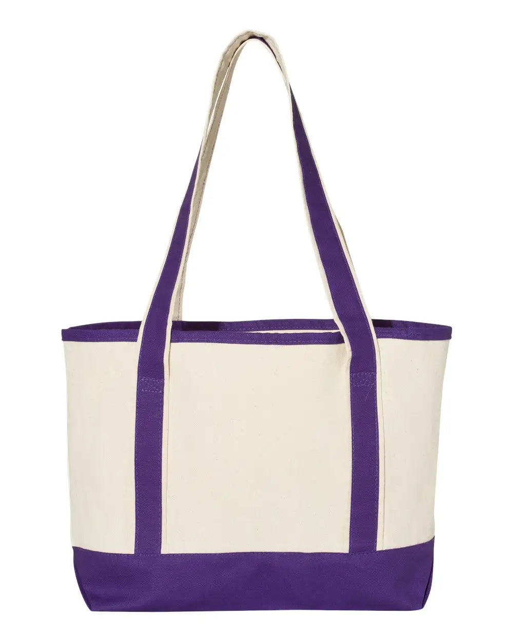 Q-tees Q125800 20l Small Deluxe Tote - Natural Purple - one Size Fits Most