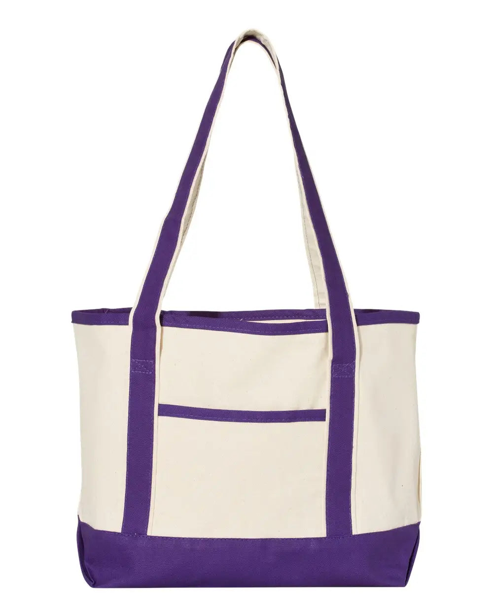 Q-tees Q125800 20l Small Deluxe Tote - Natural Purple - one Size Fits Most