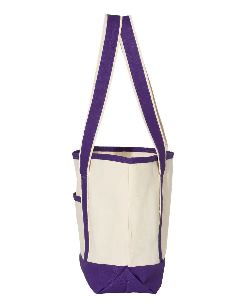 Q-tees Q125800 20l Small Deluxe Tote - Natural Purple - one Size Fits Most