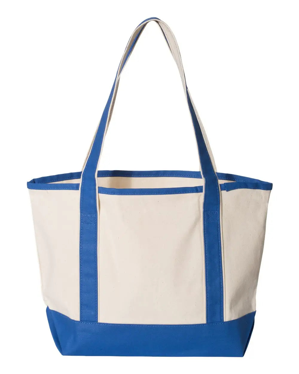 Q-tees Q125800 20l Small Deluxe Tote - Natural Royal - one Size Fits Most