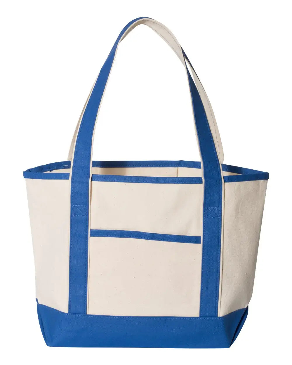 Q-tees Q125800 20l Small Deluxe Tote - Natural Royal - one Size Fits Most