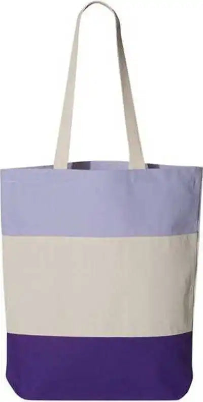 Q-tees Q125900 11l Tri-color Tote - Purple Natural Lavender