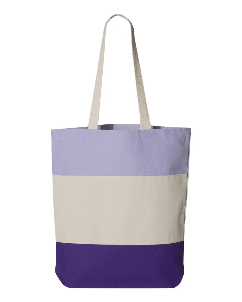 Q-tees Q125900 11l Tri-color Tote - Purple Natural Lavender - one Size Fits Most