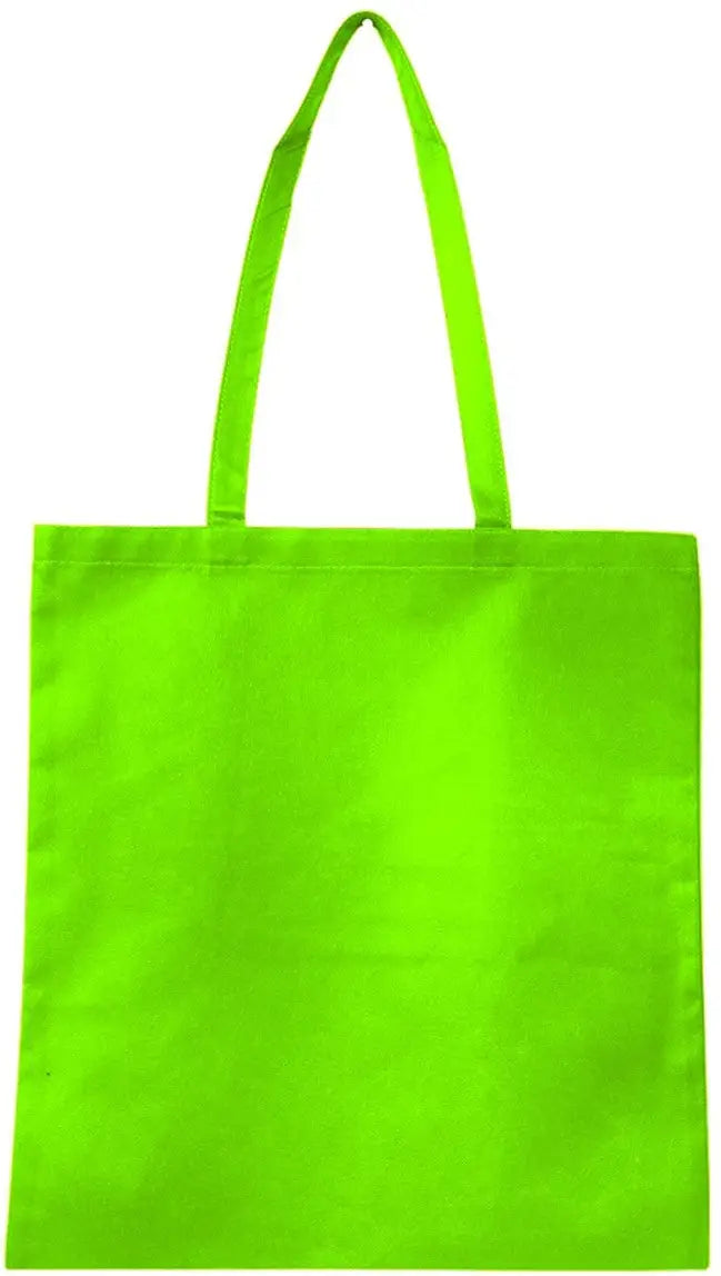Q-tees Q126300 Non-woven Tote Bag - Lime Green - one Size Fits Most