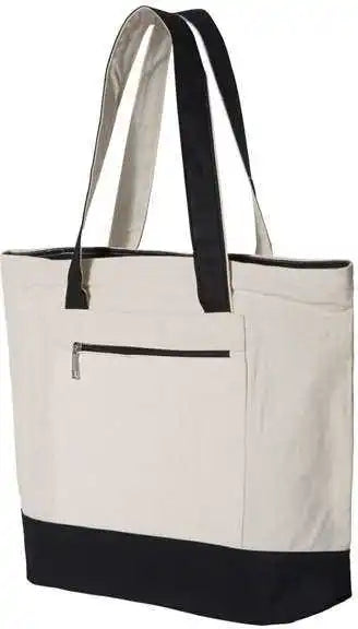 Q-tees Q1300 19l Zippered Tote - Natural Black - one Size Fits Most