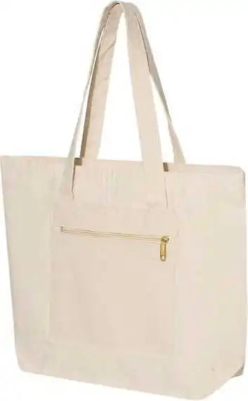 Q-tees Q1300 19l Zippered Tote - Natural - Ivory / one Size Fits Most