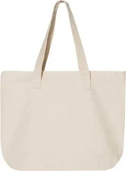 Q-tees Q1300 19l Zippered Tote - Natural - Ivory / one Size Fits Most