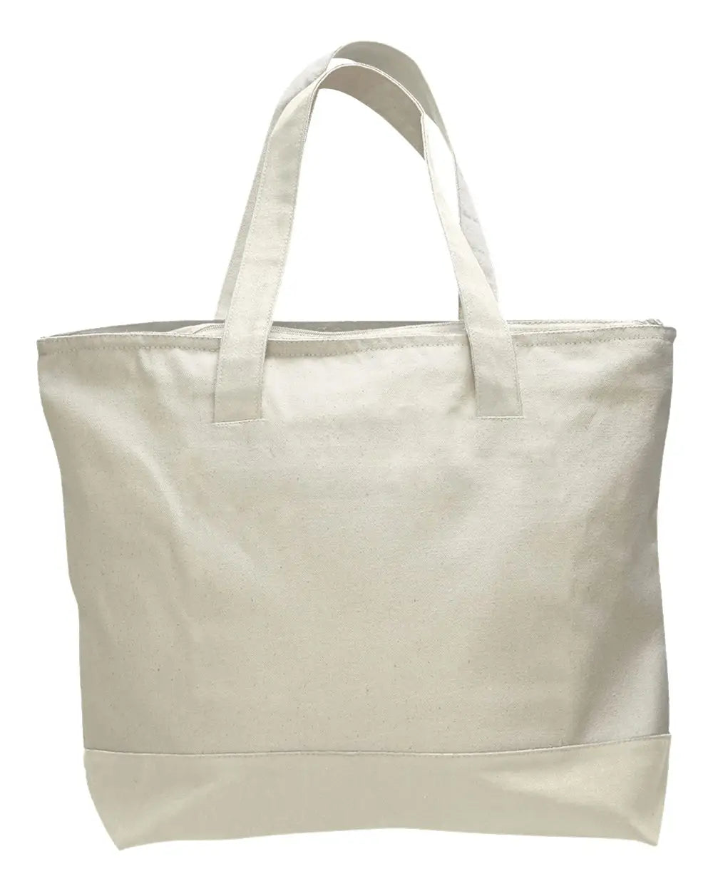 Q-tees Q1300 19l Zippered Tote - Natural - Ivory / one Size Fits Most