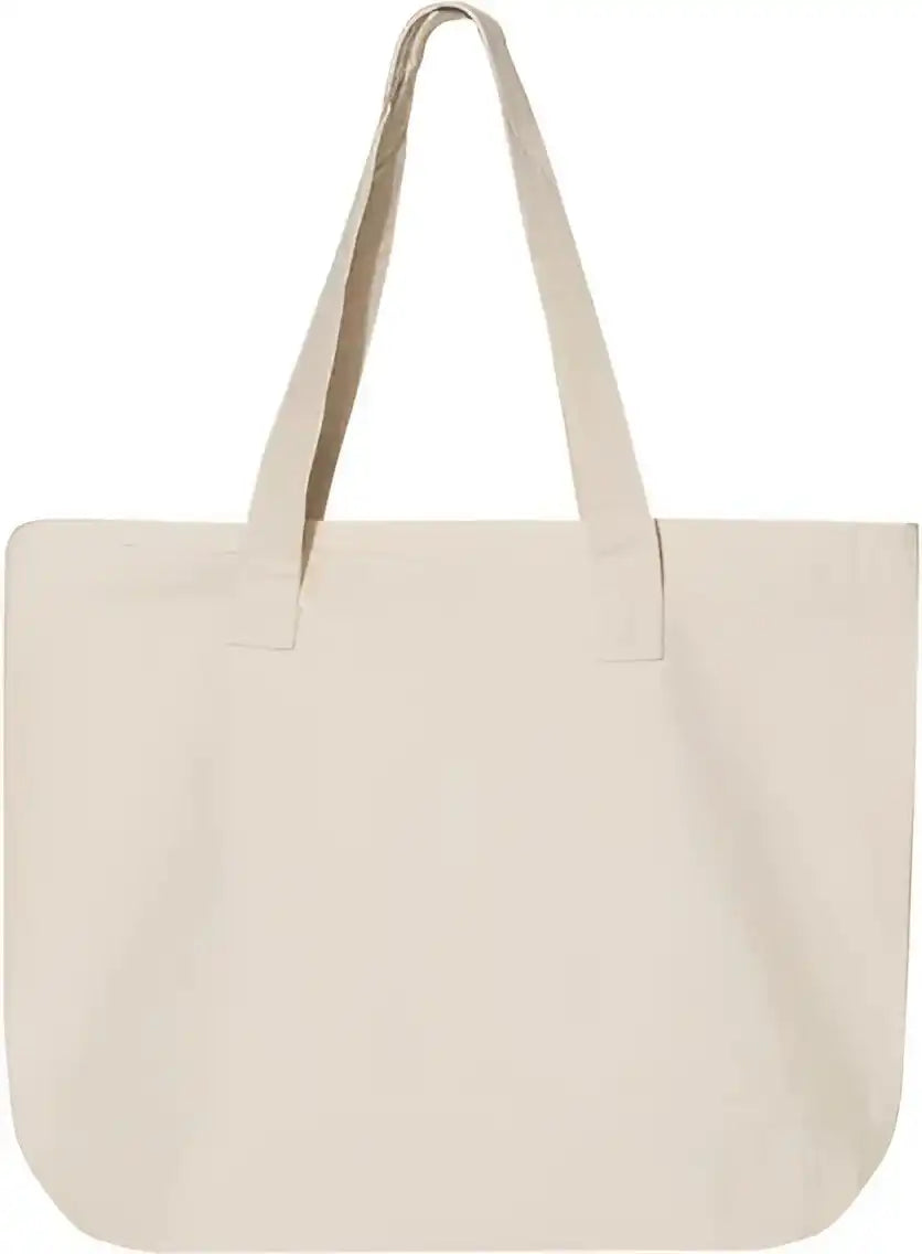 Q-tees Q1300 19l Zippered Tote - Natural - Ivory / one Size Fits Most
