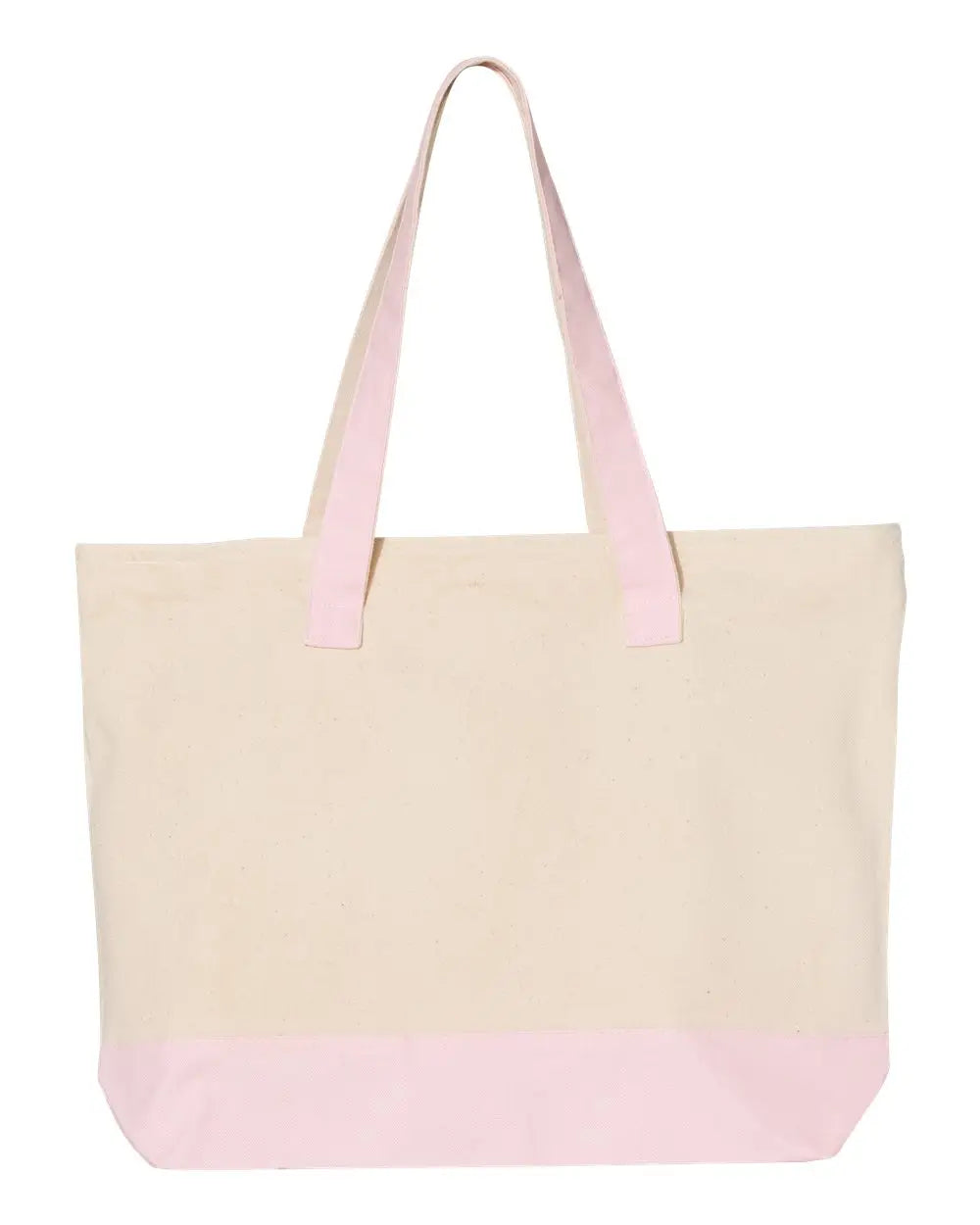 Q-tees Q1300 19l Zippered Tote - Natural Light Pink - Natural/ / one Size Fits Most