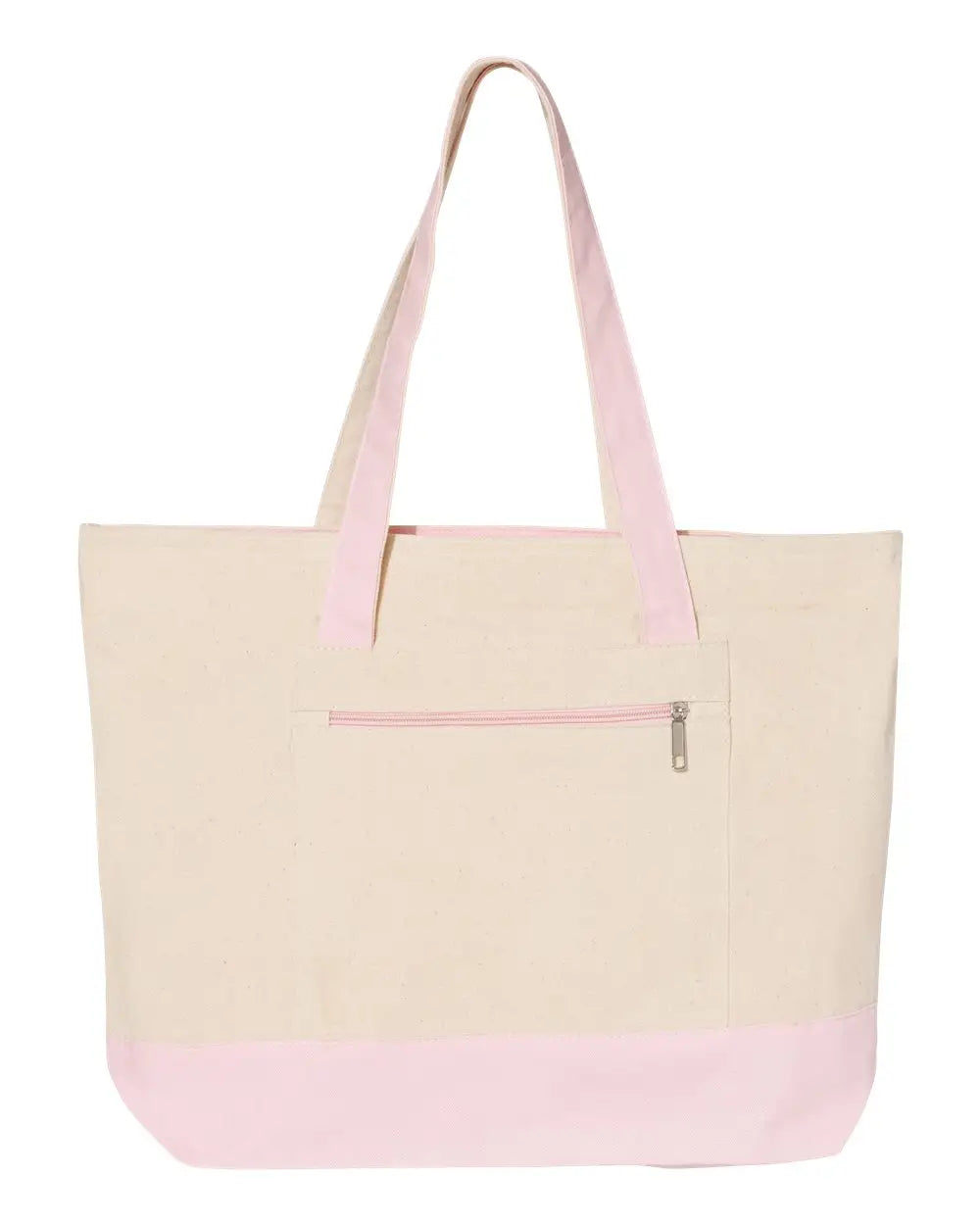 Q-tees Q1300 19l Zippered Tote - Natural Light Pink - Natural/ / one Size Fits Most