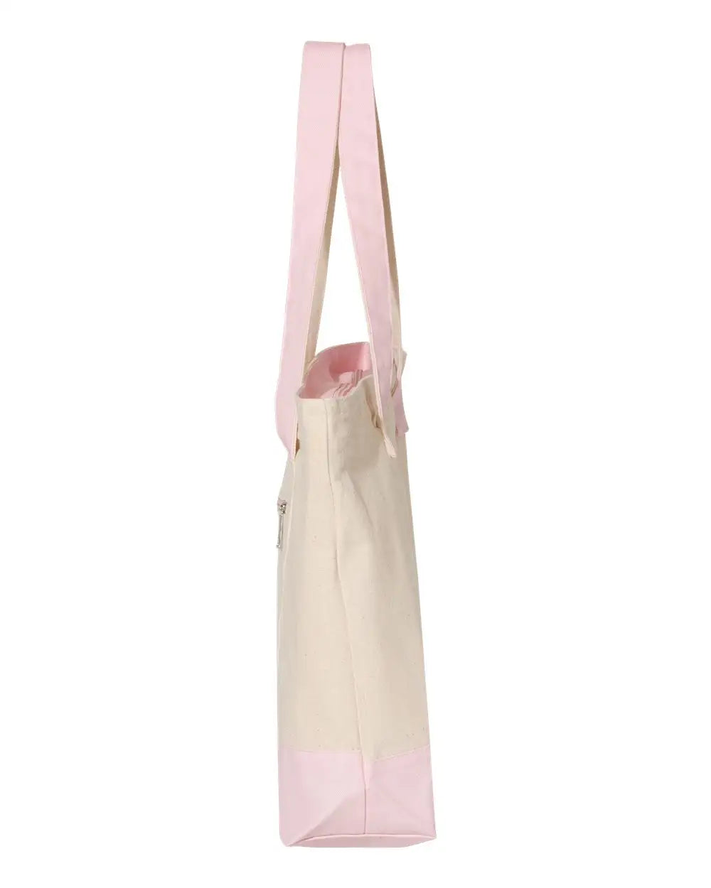 Q-tees Q1300 19l Zippered Tote - Natural Light Pink - Natural/ / one Size Fits Most
