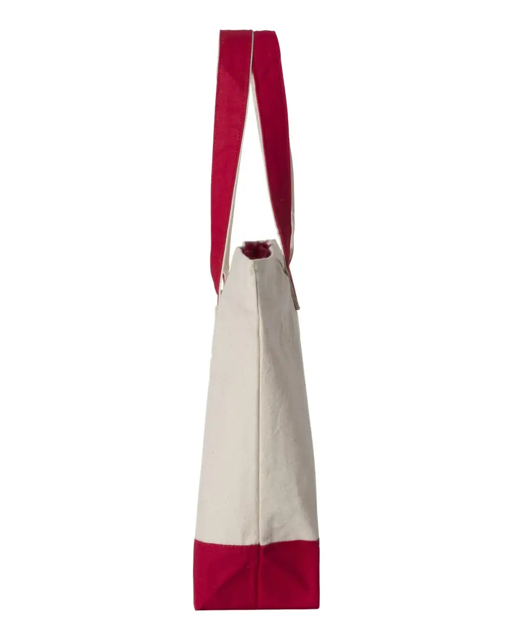 Q-tees Q1300 19l Zippered Tote - Natural Red - Ivory / one Size Fits Most