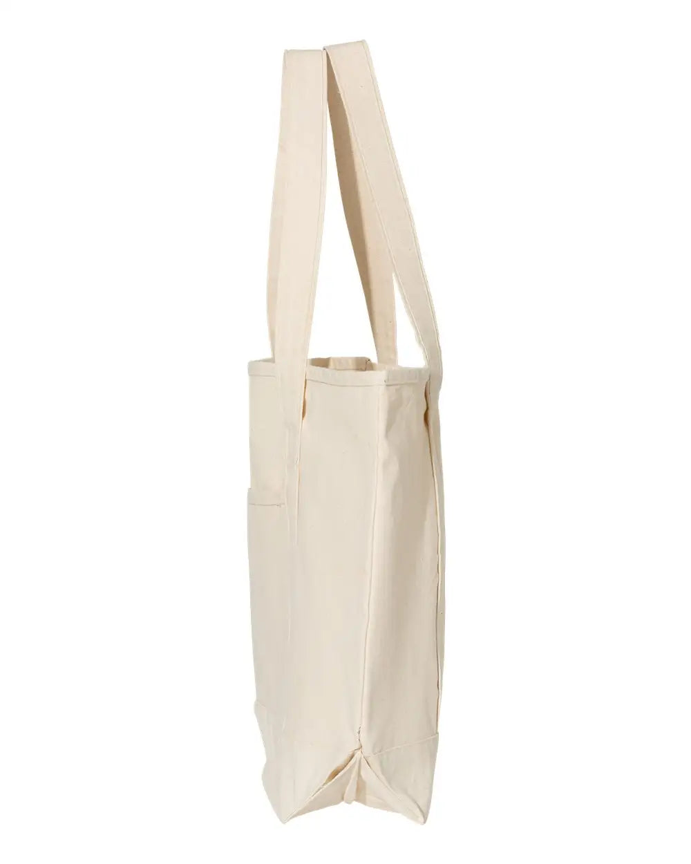Q-tees Q1500 34.6l Large Canvas Deluxe Tote - Natural - Ivory / one Size Fits Most