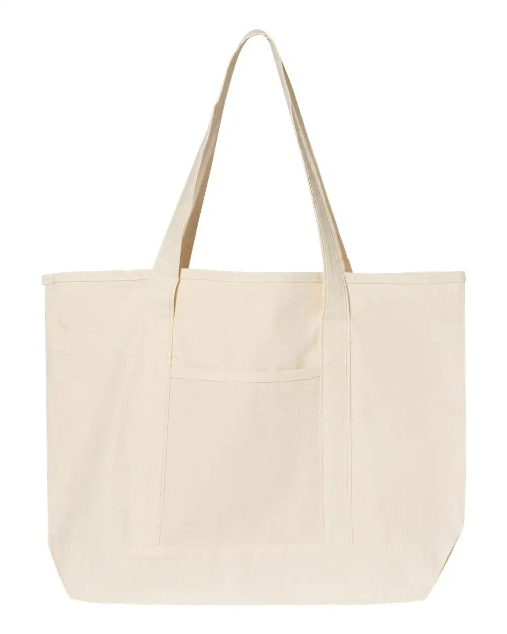 Q-tees Q1500 34.6l Large Canvas Deluxe Tote - Natural - Ivory / one Size Fits Most