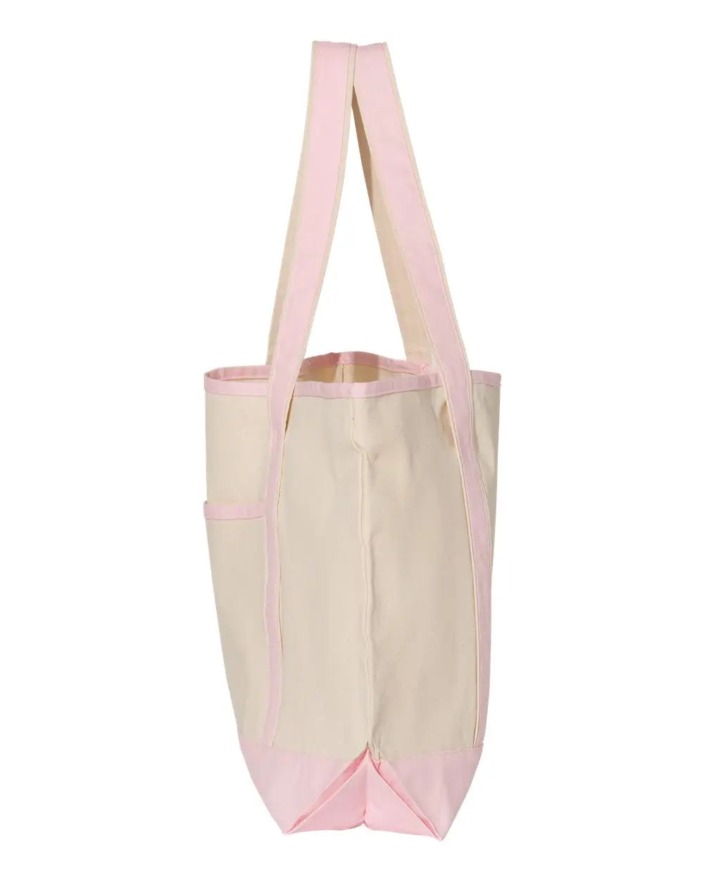 Q-tees Q1500 34.6l Large Canvas Deluxe Tote - Natural Light Pink - one Size Fits Most